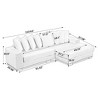 GDFStudio Jasper Modern 110.63 " Corduroy 3-Seat Sectional Sofa with Ottoman and Pillows - 3 of 4