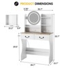 White Makeup Vanity Desk with Mirror, Lights & Charging Station, 3 Lighting Modes - 2 of 4