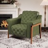 Cozy Accent Chair PU Leather Mid Century Modern Armchair Reading Single Sofa for Bedroom Apartment Office Waiting Room - 2 of 4