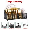 LunaLulinlk Paper Plate Dispenser with Silverware Caddy, Disposable Plate Cutlery Utensil Caddy for Countertop, Black - 2 of 4