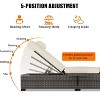Outdoor PE Wicker Chaise Lounge Set of 2,Patio Rattan Wicker Chaise Lounge Chair, Pool Lounge Chairs Adjustable Backrest Recliners - 3 of 4