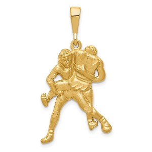 Black Bow Jewelry 14k Yellow Gold Satin Wrestlers Pendant - 1 of 4