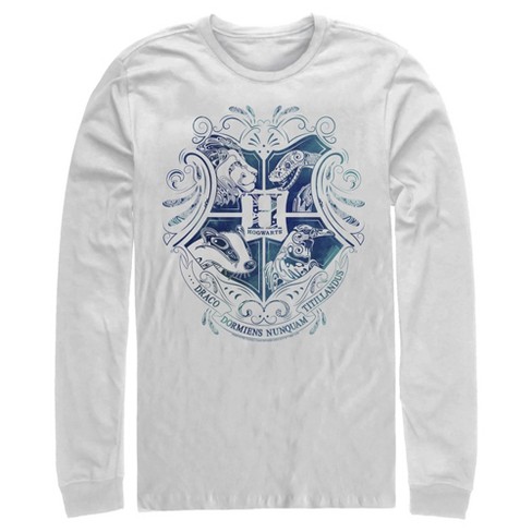 Men's Harry Potter Hogwarts Houses Blue Crest Long Sleeve Shirt - image 1 of 4