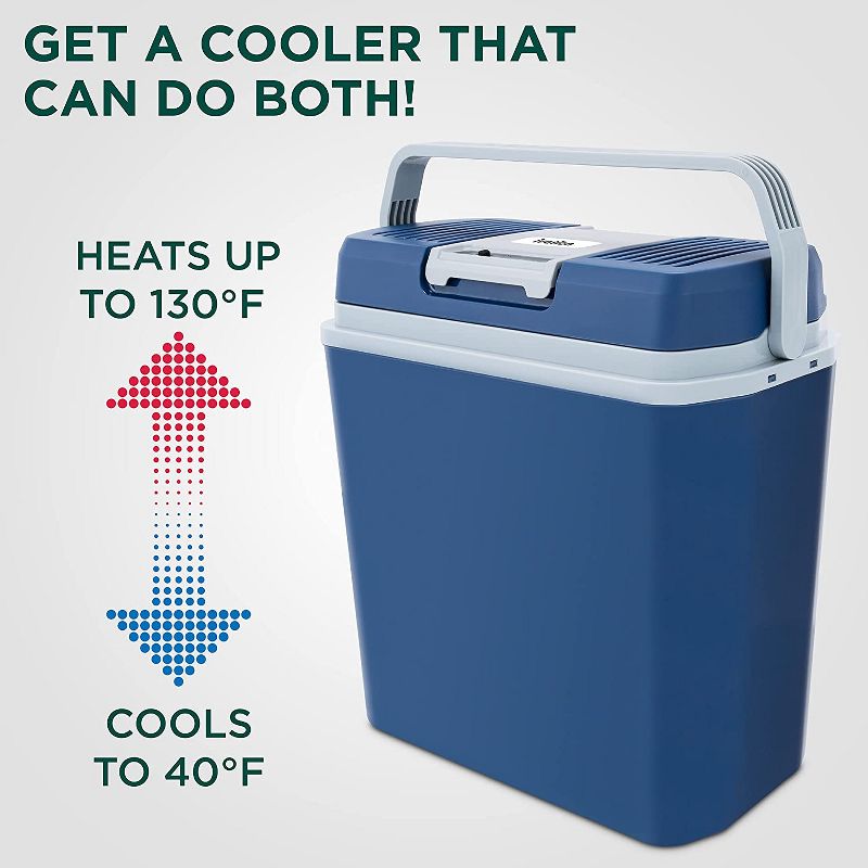 Ivation 24 L Portable Electric Cooler, Camping Fridge with Car Adapter, 2 of 7