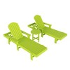 WestinTrends Dylan 3 Piece Adirondack Poly Reclining Chaise Lounge With Arms - 3 of 4