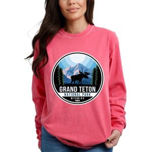 Simply Sage Market Grand Teton National Park Badge Garment Dyed Long Sleeve - 1 of 4