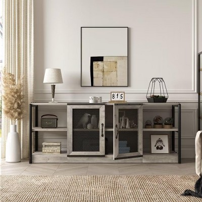 TV Stand for 65+ Inch TV, Industrial Entertainment Center TV Media Console Table, Farmhouse TV Stand with Storage