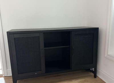 Warwick 3 Door Accent Tv Stand For Tvs Up To 59 Stand Brown Threshold Transitional Style Hardwood Frame Cable Management Target