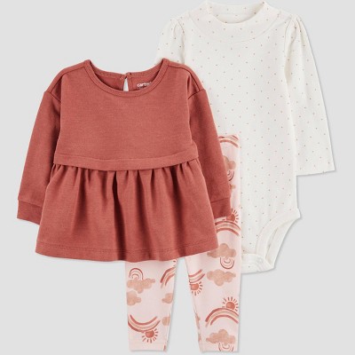 Image of Carter's Just One You®️ Baby Girls' Plaid Top & Bottom Set - Pink Newborn