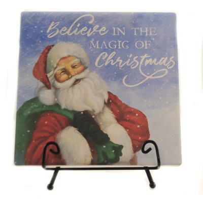 Christmas 6.0" Believe In The Magic Plaque Santa Claus Bag  -  Decorative Figurines