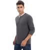 Mens Long Sleeve Henley Shirts Casual Tee Shirts Crew Neck Regular Fit Button Pullover T-Shirts - 4 of 4