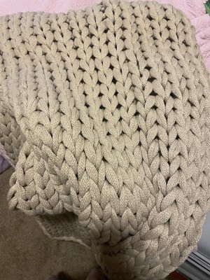 50x60 Chunky Double Knit Handmade Throw Blanket Blush - Madison Park :  Target