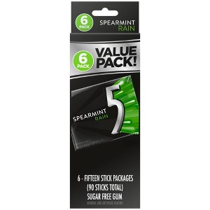 5 Gum Spearmint Rain Sugar Free Chewing Gum - 15ct - 1 of 4