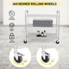 3-Tier Stainless Steel Utility Cart with Lockable Wheels, Heavy Duty Rolling Serving Trolley for Kitchen Office - 3 of 4