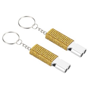 Unique Bargains Outdoor Camping Hiking Fishing Rescue Signaling Alloy Keychain Whistles 2 Pcs - 1 of 3