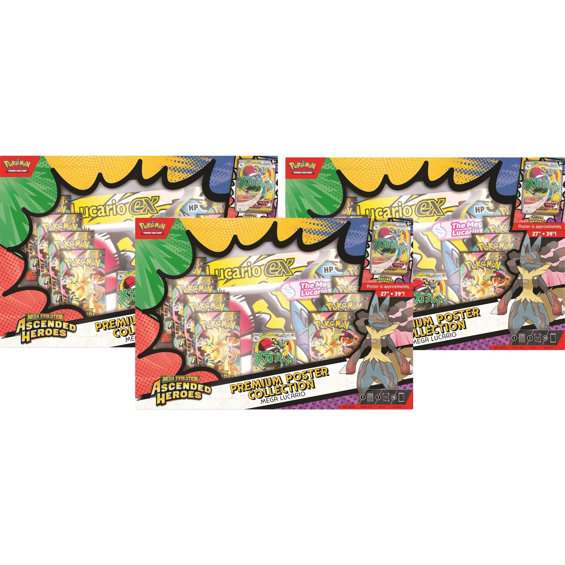 Pokémon TCG: Mega Evolution Ascended Heroes Collection - 3 Pack Bundle