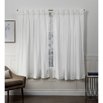 Velvet Pinch Pleated Light Filtering Window Curtain Panels - Exclusive Home