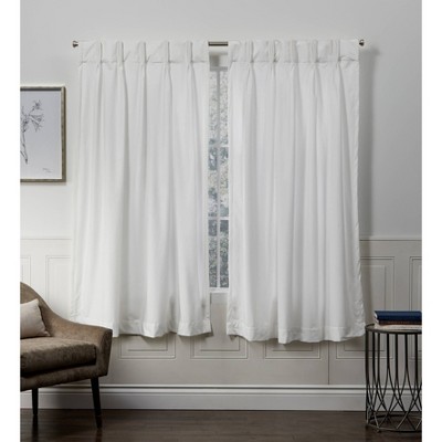 Set Of 2 Velvet Pinch Pleated Light Filtering Window Curtain Panels - Exclusive Home