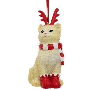 Transpac 3.75 In Christmas Kitty Cat Feline Meow Tree Ornaments - 1 of 3