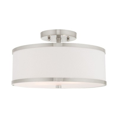 Livex Lighting Park Ridge 2 - Light Semi-Flush Mount in  Brushed Nickel