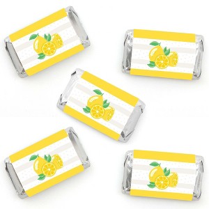 Big Dot of Happiness So Fresh - Lemon - Mini Candy Bar Wrapper Stickers - Citrus Lemonade Party Small Favors - 40 Count - 1 of 4