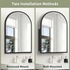 Lirago Arch Black Iron Recessed Medicine Cabinet with Mirror Adjustable Shelves Shatterproof Glass - 4 of 4