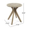 27.5" Acacia Wood Outdoor End Table with X-Base, Weather-Resistant Square Patio Accent Table, Perfect for Balcony or Backyard-Maison Boucle - 3 of 4