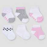 Carter's Just One You® Baby Girls' 6pk Basic Ankle Terry Socks - Pink/Gray 3-12M