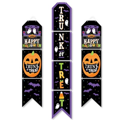 Big Dot of Happiness Trunk or Treat - Hanging Vertical Paper Door Banners - Halloween Car Parade Party Wall Decoration Kit - Indoor Door Decor