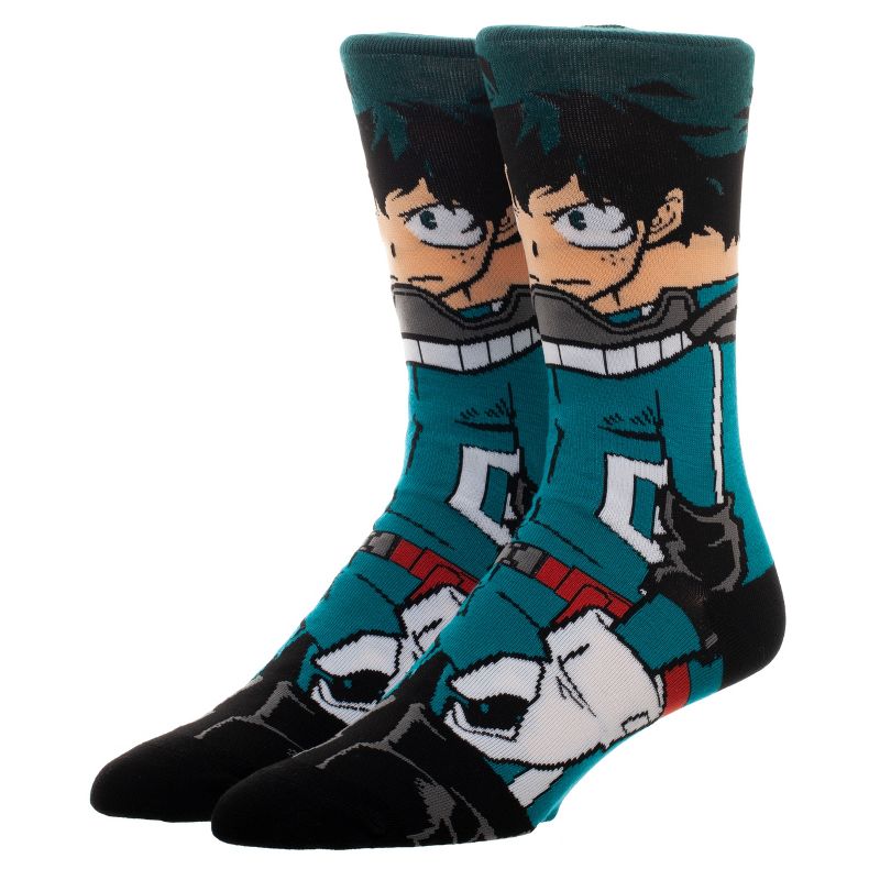 My Hero Academia Anime Character Izuku Casual Crew Socks for Men, 1 of 3