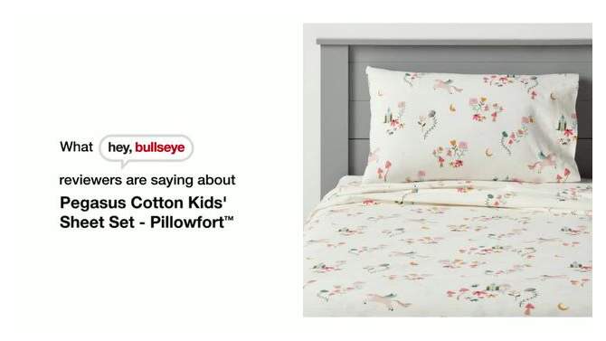 Pegasus Cotton Kids' Sheet Set - Pillowfort™, 2 of 6, play video