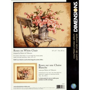 Dimensions Counted Cross Stitch Kit 14"X11"-Roses On White Chair - 1 of 2