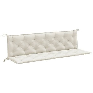 vidaXL Garden Bench Cushions - Seat Pad Outdoor Patio 2 Pcs Melange Cream Fabric - 78.7"x19.7"x2.8" - 1 of 4