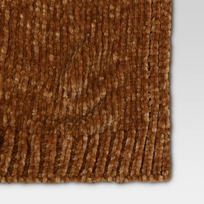 Brown Chenille Midweight Reversible Knitted Throw Blanket, 50x60in