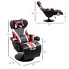 Aghana Digitals Racing Gaming Recliner: 135° Recline, 360° Swivel, Lumbar Support, Footrest, Cup Black, Red, White 32.00×32.80×43.00 in - 3 of 4