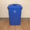 Recycling Rectangular Container, 23 Gallon Capacity, 22-1/2" Width x 30" Height x 11" Depth, Blue - 4 of 4