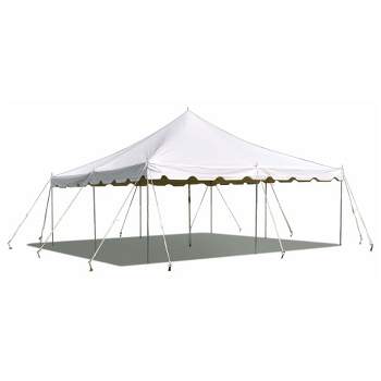Party Tents Direct Weekender Outdoor Canopy Pole Tent, White, 20 ft x 20 ft