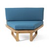 Outdoor Sectional Sofa Set, 5 Seater Acacia Sofa Set with Side Table, 6 Pcs Sofa with Wood Frame and PE Cushions and PE Pillows-Coolbibila - 4 of 4