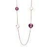 Guili Rose Gold Plated Purple Cubic Zirconia Charm Necklace, a captivating and vibrant design that adds a touch of color and brilliance. - 2 of 3