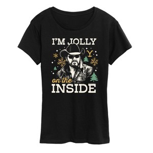 Women's - Yellowstone - RIP I'm Jolly on the Inside Short Sleeve Graphic T-Shirt - 1 of 4