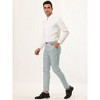 Lars Amadeus Men's Stripe Slim Fit Flat Front Business Suit Pencil Pants - 4 of 4