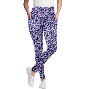 Woman Within Plus Size Tall Printed Pocket Legging - 1 of 4