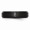 Black Bow Jewelry Black Ceramic, 6mm Ridged Edge Comfort Fit Band - 3 of 4