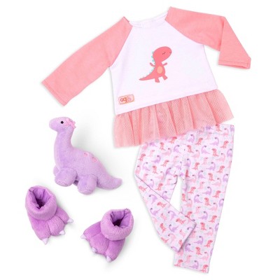 Our Generation Dinosaur Pajama Outfit for 18" Dolls - Dream Bright, Sleep Tight