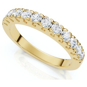 Pompeii3 1/2Ct Pave Diamond Wedding Anniversary Stackable Ring Gold Lab Created - 1 of 4