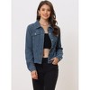 INSPIRE CHIC Women's Turndown Collar Button-Up Long Sleeves Texture Casual Jacket - 3 of 4