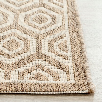 Safavieh Courtyard Brown and Bone Geometric Indoor/Outdoor Rug
