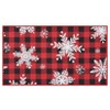 Red Buffalo Plaid Christmas Mat - Snowflake Welcome Doormat for Front Door Entryway - 2 of 4