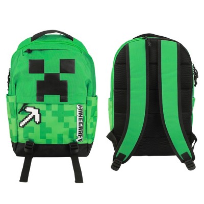 Minecraft Creeper & Pickax Green 17.5" Backpack