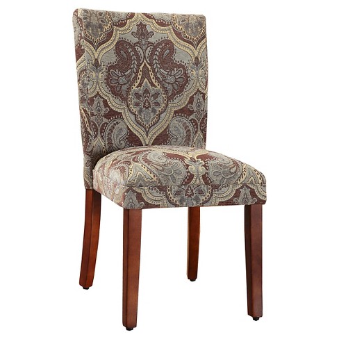 Set Of 2 Parsons Pattern Dining Chair Wood Paisley - Homepop ...